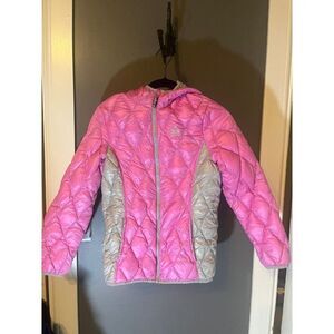 Girls size 14/16 pink and gray Gerry puffer snow ski jacket coat